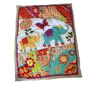 Levtex baby Zahara elephant print crib quilt blanket